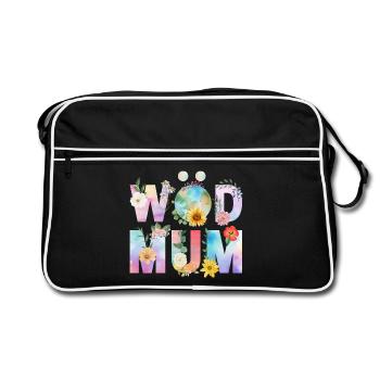 Wöd Mum - Maman du monde, Meilleure maman, Fête des mères - Sac Retro - noir/blanc - Devant
