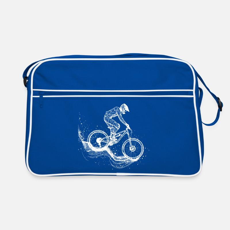 Mountainbiking Zeichnung Retro Tasche