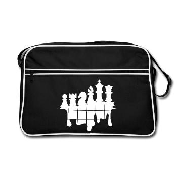 Schach Graffiti Schachspiel Figuren Knight Logo - Retro Tasche - Schwarz/Weiß - Vorne