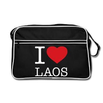 J’ADORE LE LAOS - Sac Retro - noir/blanc - Devant