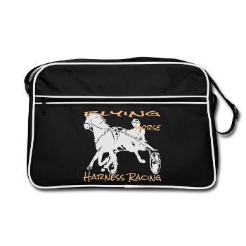 Traber trabrennen - Retro Tasche - Schwarz/Weiß - Vorne