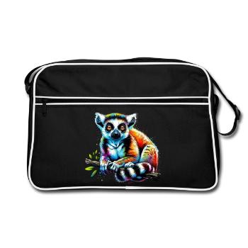 Lémurien - Sac Retro - noir/blanc - Devant