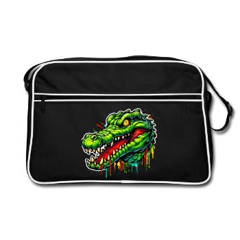 Crocodile - Sac Retro - noir/blanc - Devant