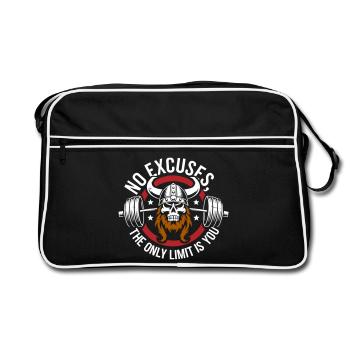 Viking crâne Motivation Gym Graphique - Sac Retro - noir/blanc - Devant