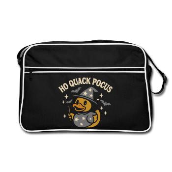 Zauberer Badeente mit lustigem Spruch Motiv  - Retro Tasche - Schwarz/Weiß - Vorne