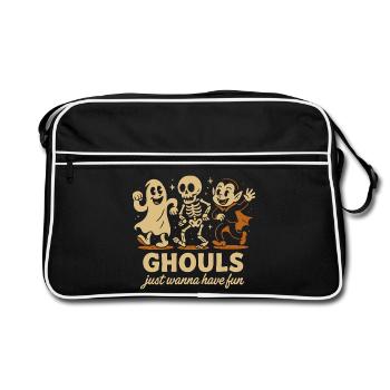 Ghouls Just Wanna Have Fun Halloween Design - Retro Bag - black/white - Front