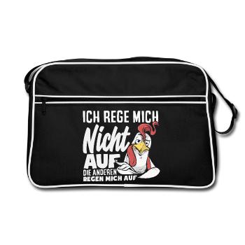 Ich rege mich nicht auf die anderen regen mich auf - Retro Tasche - Schwarz/Weiß - Vorne
