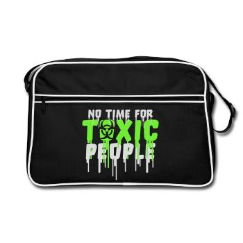 No Time Toxic People Boundaries Self Care Saying - Retro Bag - black/white - Front