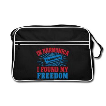 Harmonica drôle qui a trouvé mon harmonica de liberté - Sac Retro - noir/blanc - Devant