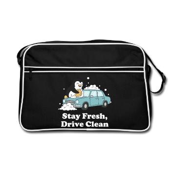 Stay Fresh Drive Clean Penguin - Retro Bag - black/white - Front