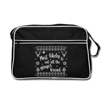 Most likely to eat all the ginger bread - Retro Bag - black/white - Front