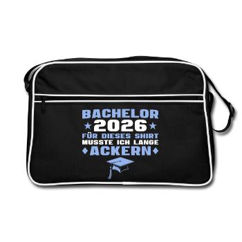 Bachelorprüfung bestanden Bachelor Abschluss 2026 - Retro Tasche - Schwarz/Weiß - Vorne
