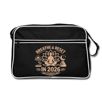 Breathing and Restart | New Year's resolutions 2026 - Retro Bag - black/white - Front