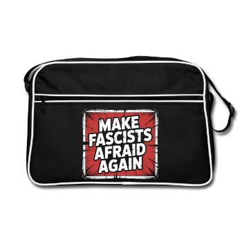 Faites peur au fasciste à nouveau - Produits dérivés antifascistes - Sac Retro - noir/blanc - Devant
