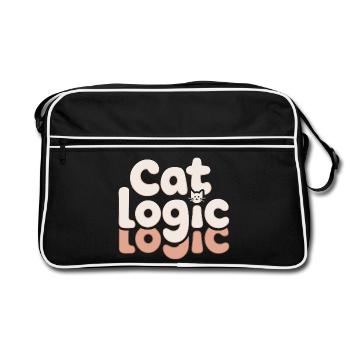 Cat Logic Funny Cat Saying for - Retro Bag - black/white - Front