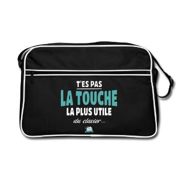 T'es pas la touche la plus utile du clavier - Sac Retro - noir/blanc - Devant