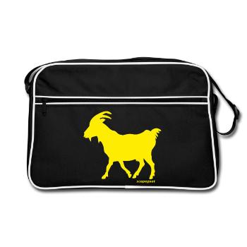 Chèvre GOAT bouc émissaire jaune - Sac Retro - noir/blanc - Devant