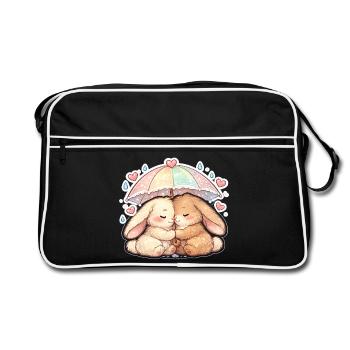 Adore le câlin parapluie de lapin - Sac Retro - noir/blanc - Devant