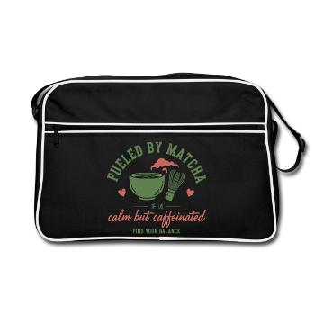 Fueled By Matcha Calm But Caffeinated Matcha Tea - Retro Bag - black/white - Front