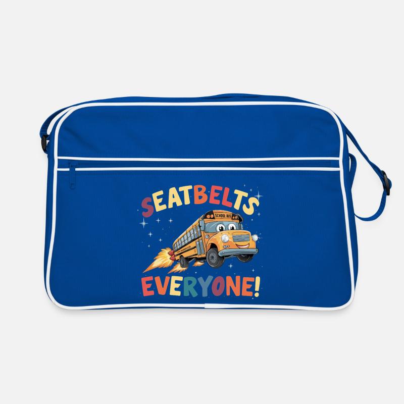 Space School Bus Rocket Flight Retro Bag