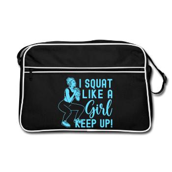 Fitness Fanatics Squat Like Girl Keep Up - Retro Bag - black/white - Front
