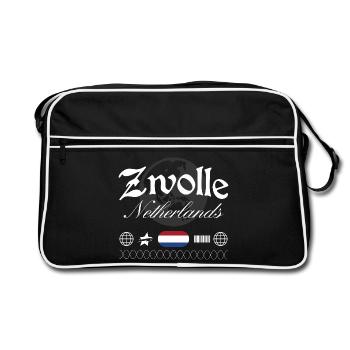 Zwolle Niederlande Streetwear Reise Souvenir - Retro Tasche - Schwarz/Weiß - Vorne