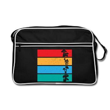 Mushroom Stripes Retro Design - Retro Bag - black/white - Front