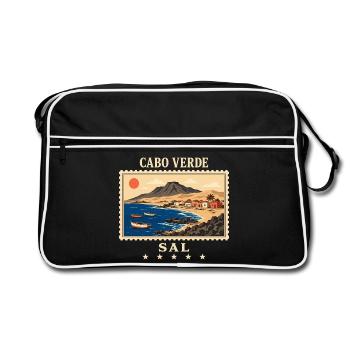 Kap Verde Sal Vintage Reisemarke - Retro Tasche - Schwarz/Weiß - Vorne