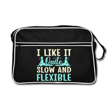 Yoga Like It Slow & Flexible Funny Yoga - Retro Bag - black/white - Front