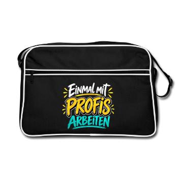 Einmal mit Profis arbeiten - Arbeit - Job - Retro Tasche - Schwarz/Weiß - Vorne