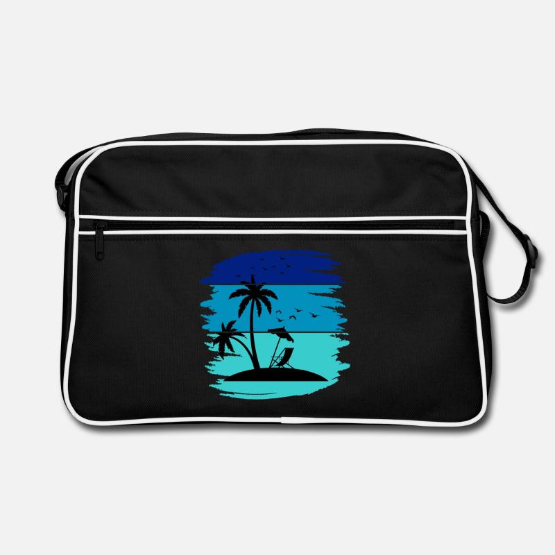 Sun, beach and palm trees Retro Bag
