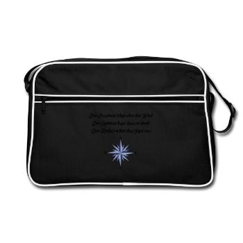 Segeln - Der Pessimist, der Optimist, der Realist - Retro Tasche - Schwarz/Weiß - Vorne