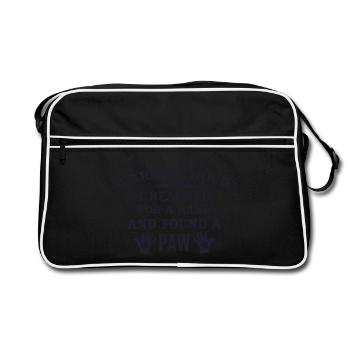 I reached for a hand and found a paw - Retro Bag - black/white - Front