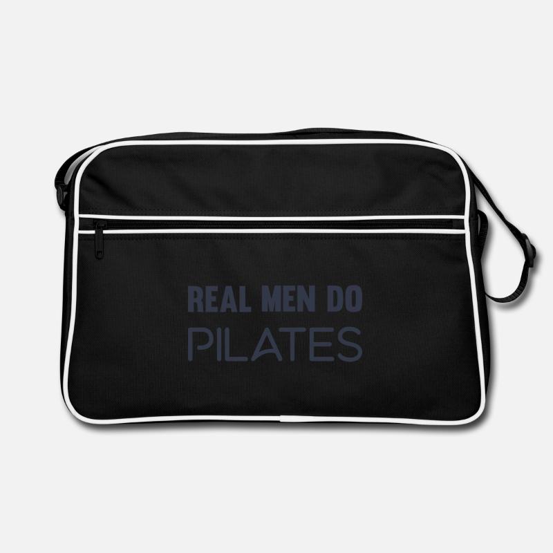 Real men do Pilates! - Retro Tasche - Schwarz/Weiß