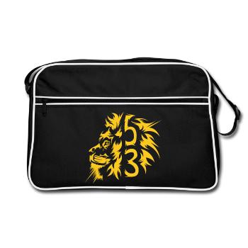 Football Animaux Lions de Dresde 53 - Sac Retro - noir/blanc - Devant