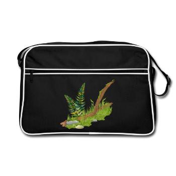 un morceau de branche de la mer en forêt - Sac Retro - noir/blanc - Devant