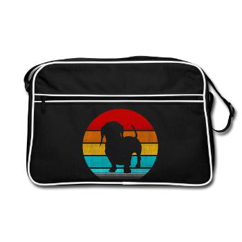 dachshund - Retro Bag - black/white - Front