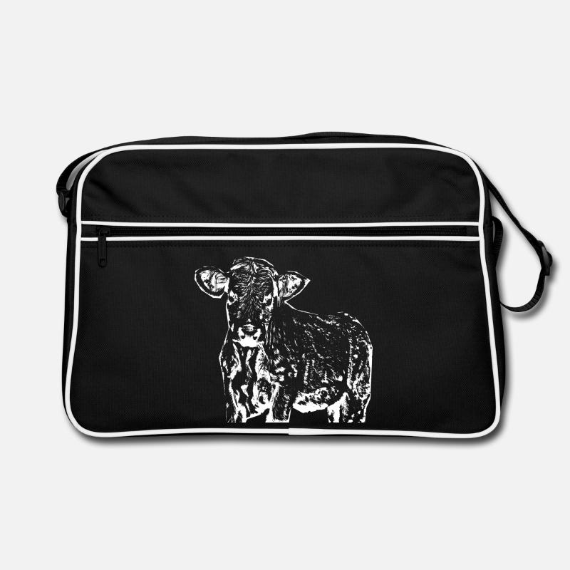 funny cow gift farmer Retro Bag