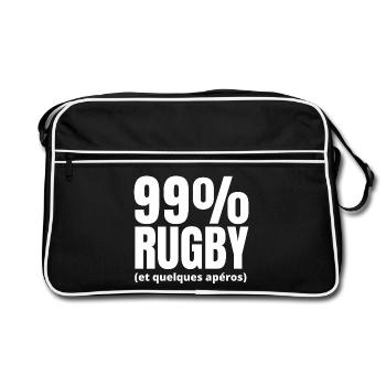 rugby, rugby sport, rugby humour - Sac Retro - noir/blanc - Devant