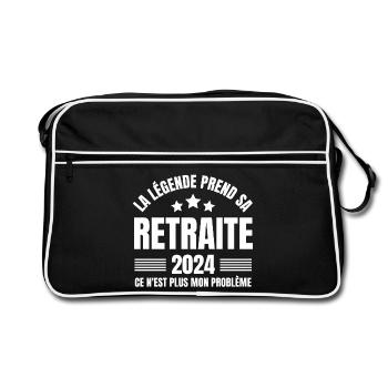 retraite, prendre sa retraite, retraité - Sac Retro - noir/blanc - Devant