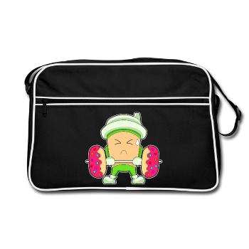 Bodybuilder Café Bodybuilder Barbell Bodybuilding - Sac Retro - noir/blanc - Devant