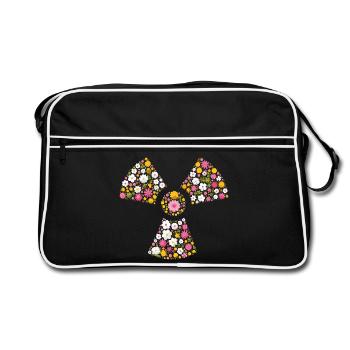 Trèfle Radioactif Fleurs Manip radio Radiologie - Sac Retro - noir/blanc - Devant