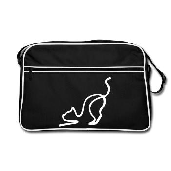 Esquisse du chat blanc - Sac Retro - noir/blanc - Devant