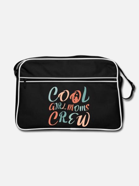 Cool Boy Moms Crew – Mom Life Design - Retro Bag - black/white - Front