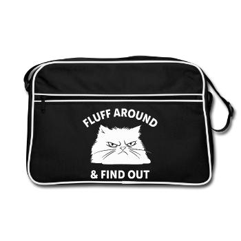 Fluffen Sie herum und finden Sie es heraus - Retro Tasche - Schwarz/Weiß - Vorne