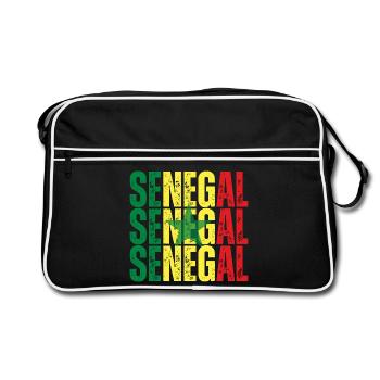 Drapeau sénégalais, fierté sénégalaise - Sac Retro - noir/blanc - Devant