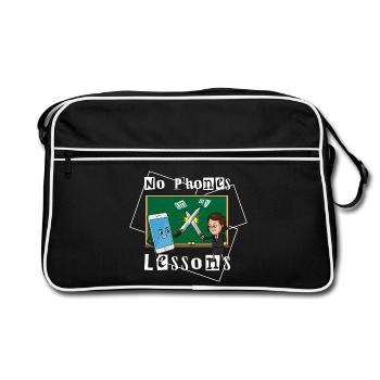Pas de téléphone dans mes cours - Sac Retro - noir/blanc - Devant