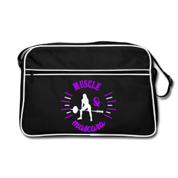 Puissance Féminine Muscle et Mascara Cadeau Femme - Sac Retro - noir/blanc - Devant