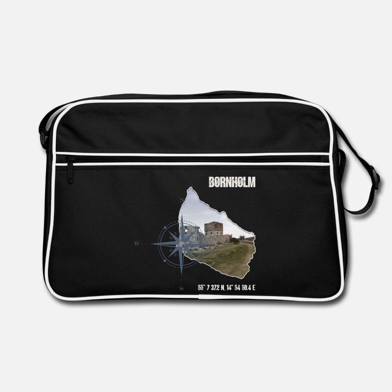 Bornholm Compass Hammershus Coordinates Retro Bag