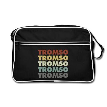 Drapeau de la Norvège - Tromsø - Norvège - Norvège - Sac Retro - noir/blanc - Devant